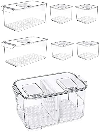 SANNO Produce Saver Containers for Refrigerator, Containers Produce