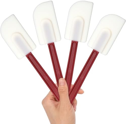 4 PCS Heat Resistant Silicone Spatulas, 10-Inch Silicone Scraper