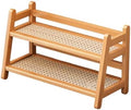 2-Tier Coffee Station Organizer, Bamboo Coffee Cup Holder for Counter