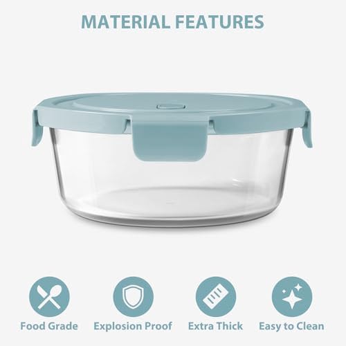 4 Cup/32oz Borosilicate Glass Meal Prep Containers with Vented Lids
