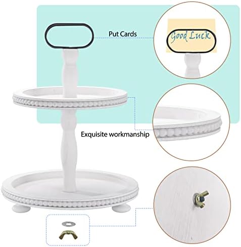 Urban Deco Wooden Decorative Tray Two Tiered Trays Decorations Round
