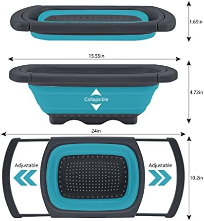 QiMH Collapsible Colanders Set of 3, 4 Quart Colander, 4 Quart Folding