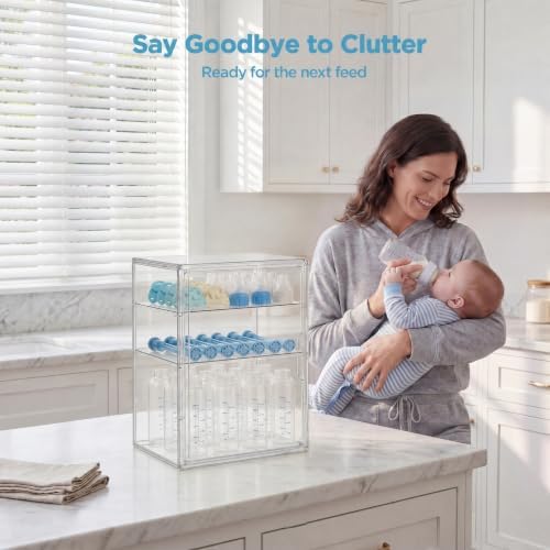 HBlife Baby Bottle Storage Organizer, 3 Tiers, Clear Acrylic