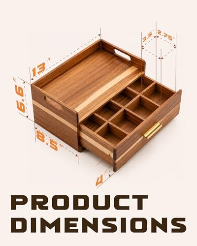 Acacia Wood Tea Bag Organizer for Countertop, Tea Holder Organizer