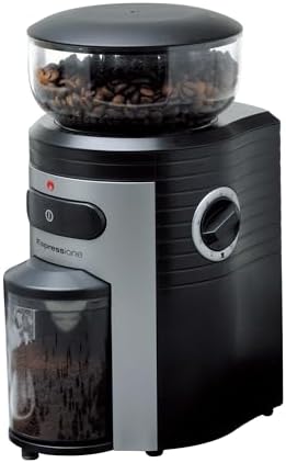 Espressione Conical Burr Coffee Grinder, Black/Silver, 8.5-Oz.