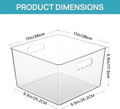 Vtopmart 4 Pack Extra Large Clear Cube Storage Bins