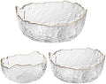 Glass Salad Bowl Set of 3 Phnom Penh Mixing Bowls Irregular Shape