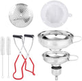 8pcs Food Canning Funnels Set for Wide Mouth & Regular Mason Jars, 3