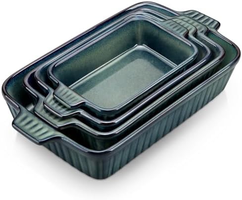 vancasso Ceramic Baking Dish Set of 4, Green