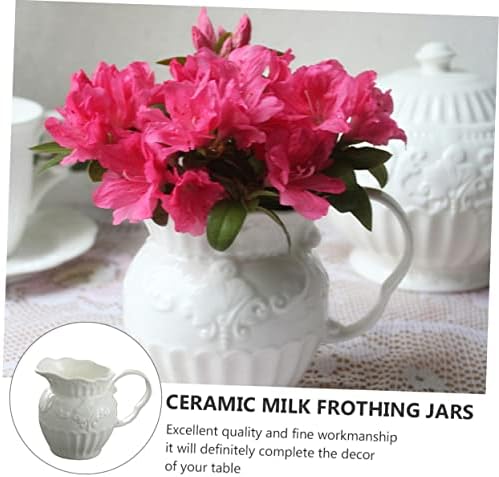 1 Set 2pcs Ceramic Milk Jug Glass Terrarium with Lid Glass Sugar Bowl