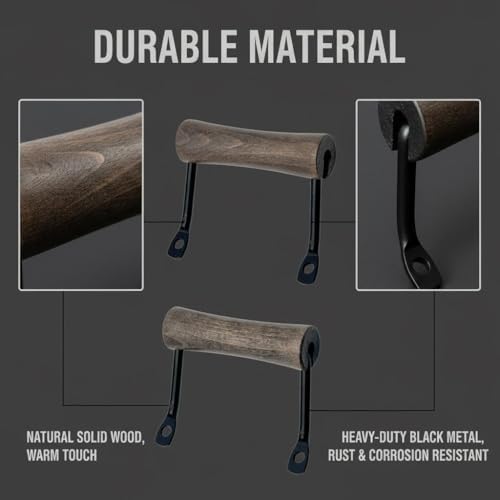 4 Pack Wood & Metal Rustic Serving Tray Handles, 3.78"×3.23"