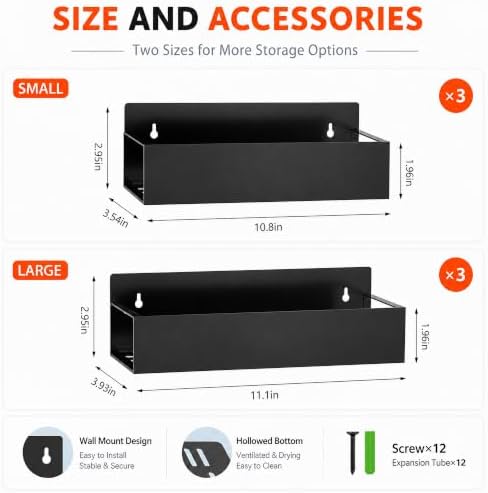 SMRCAD 6-Pack Metal Magnetic Spice Rack