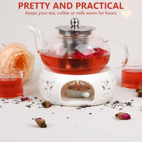KAYCROWN Teapot Warmer, Ceramic Tea Warmer with Tealight Holder