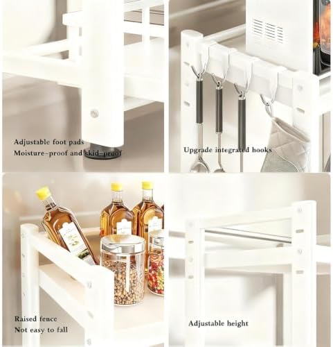 22.83X23.22IN 2-Tier Expandable Microwave Bakers Rack