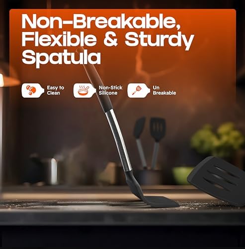 BakeRoyal Silicone Spatula Set - Turner Spatulas Silicone Heat