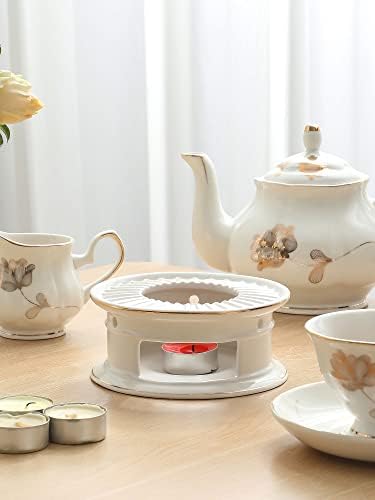 CHENP.HMC Teapot Warmer, Ceramic Tea Warmer with Tealight