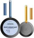 Carbon Steel Frying Pan Set, 8 & 10 Inch Nitrided Skillets