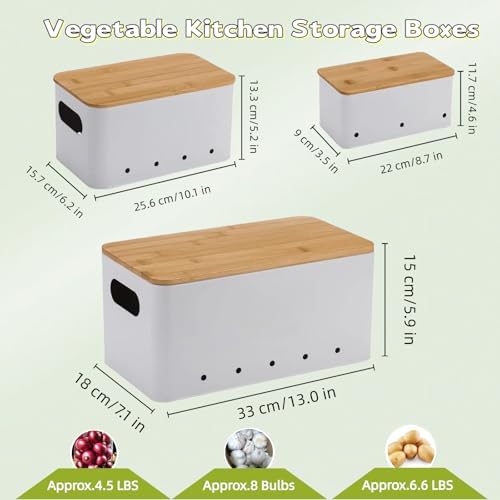 Modern kitchen storage container, stacked metal storage box, 3-piece