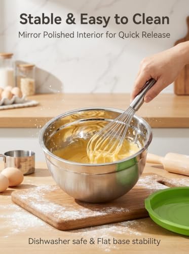 Stainless Steel Mixing Bowls with Lids, 10Pcs 5 Sizes Nesting Bowls