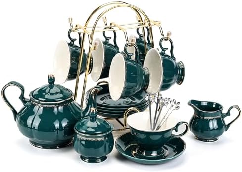 CHENP.HMC Tea Set 22-Piece Porcelain Ceramic Coffee Tea Sets Cups