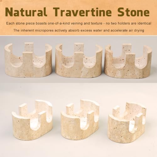 Italy Travertine 2-Slot Sponge Holder for Kitchen Sink