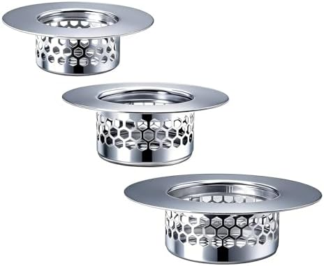 Bathroom Drain Strainers (Set of 3 Sizes), Hair Catcher for Bathroom