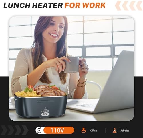 Heated Lunch Box,120W Electric Lunch Box for Adults with 1.5L 304