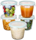 Vtopmart 5 Pack 3 Cup Glass Soup Container Set with Airtight Lids