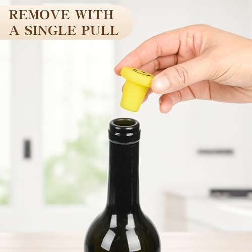 Doukado 3 Pcs Smiley Face Wine Stoppers, Leak-Proof Silicone Saver Set