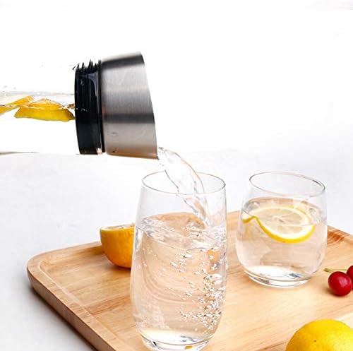 Water Carafe 1.2 Litre Acrylic Transparent Carafe with Lids, Glass