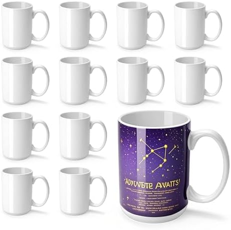 Joyclub Sublimation Mugs 15 oz Coffee Mugs Bulk 12 Pack Tazas Para