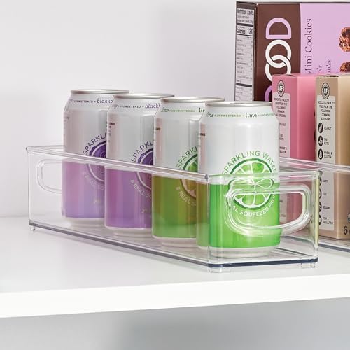 iDesign Slim Clear Plastic Storage Bin, 4-Pack