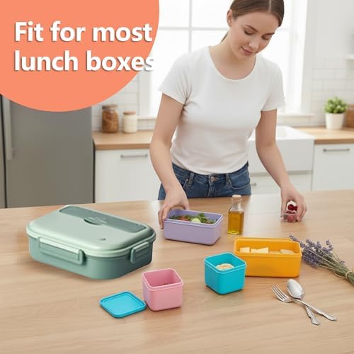 4 Pack Silicone Lunch Containers Compatible with OmieBox, Leak-Proof