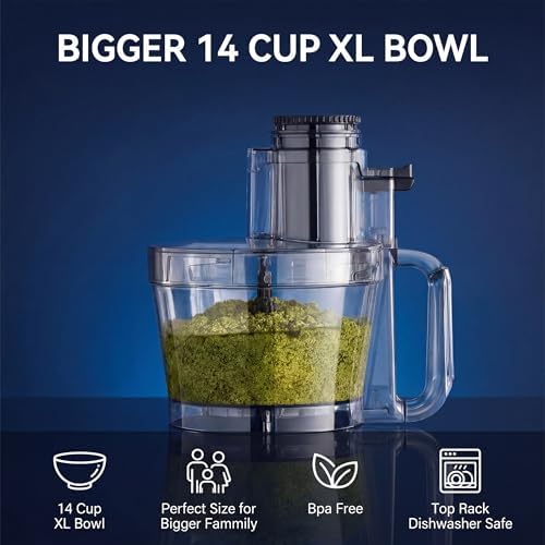 14-Cup Food Processor with French Fry Cutter, Grey