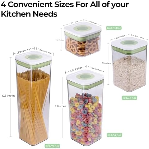linoroso Pop Airtight Food Storage Containers with Date Recording
