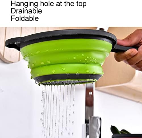 4Pcs Kitchen Foldable Pasta Strainers, Collapsible Silicone Strainer