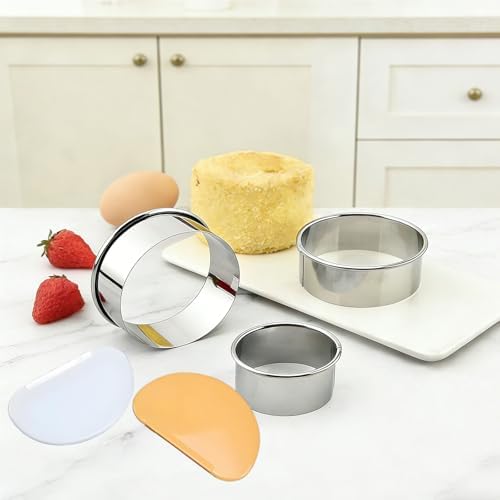 6 Pack Round Cookie Cutter Set (2, 3, 3.5, 4, 5, 6 Inch) Biscuit