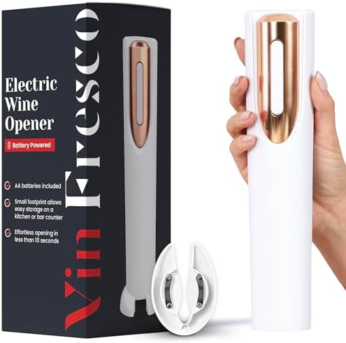 Electric Wine Opener Battery Operated with Stand and Built-in Foil