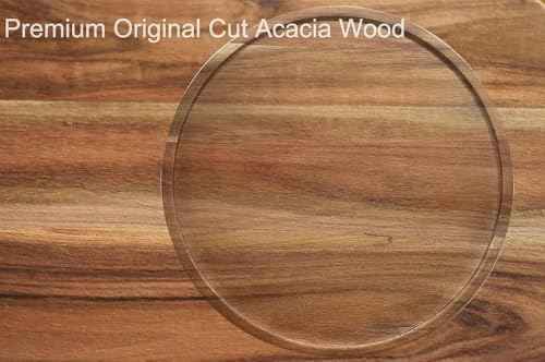 10" Acacia Wood Lazy Susan Organizer Kitchen Turntable for Cabinet Pantry Table Organization