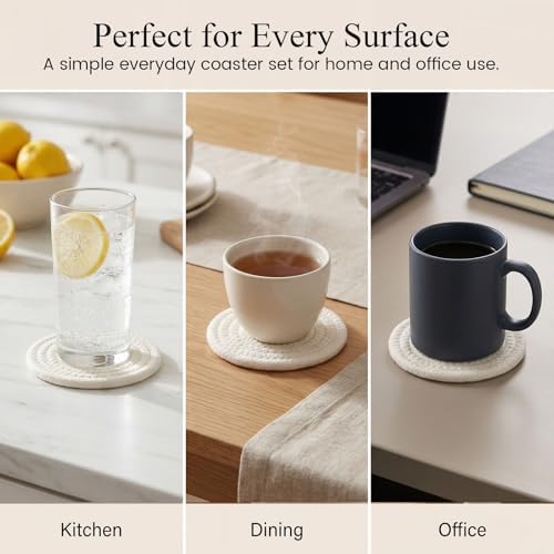 DomeStar Drink Coasters Set of 6, 3.5 Inch, Boho Furniture and Modern