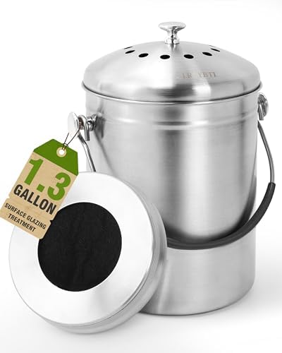 1.3 Gallon Stainless Steel Countertop Compost Bin