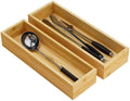 Bamboo Kitchen Drawer Organizer, Set of 2, Nested, 15" x 5" x 2.5"