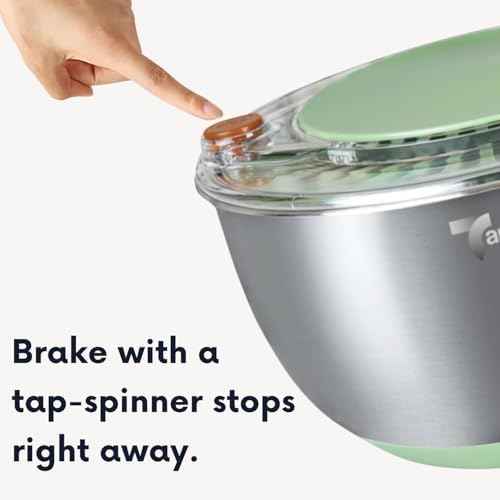 Stainless Steel Salad Spinner with Storage Lid, 5.3Qt