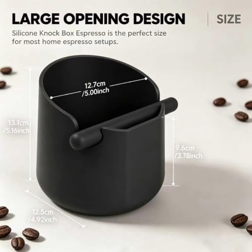 Espresso Knock Box, Large Coffee Knock Box, Silicone Espresso Knock
