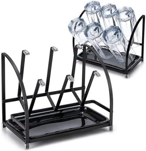 RHBLME 2 Packs Glass Drying Rack, Vertical Bottle Drying Rack Glass