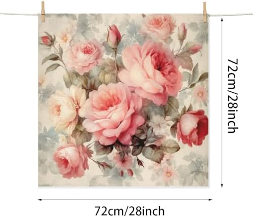 Dish Drying Mat Retro Rose Pattern Absorbent Microfiber Dish Dying Pat