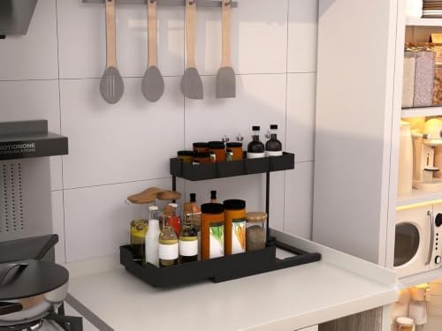 NATURE'S SOURCE 2 Pack Under Sink Organizer 2 Tier Sliding Cabinet