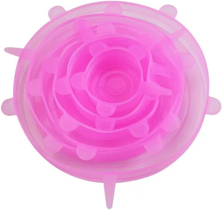 6 Pack Reusable Silicone Stretch Lids, BPA-Free