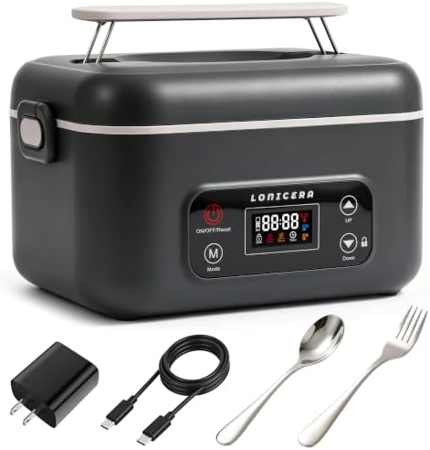 LONICERA Cordless Electric Lunch Box, 12000mAh, 1.3L