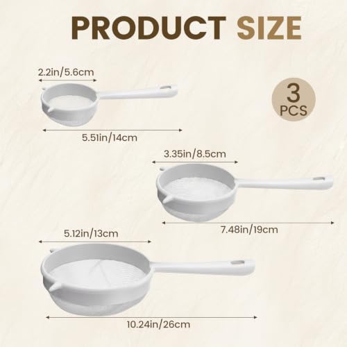 3 Pcs Plastic Strainer Colander Kefir Strainer for Kefir Grains